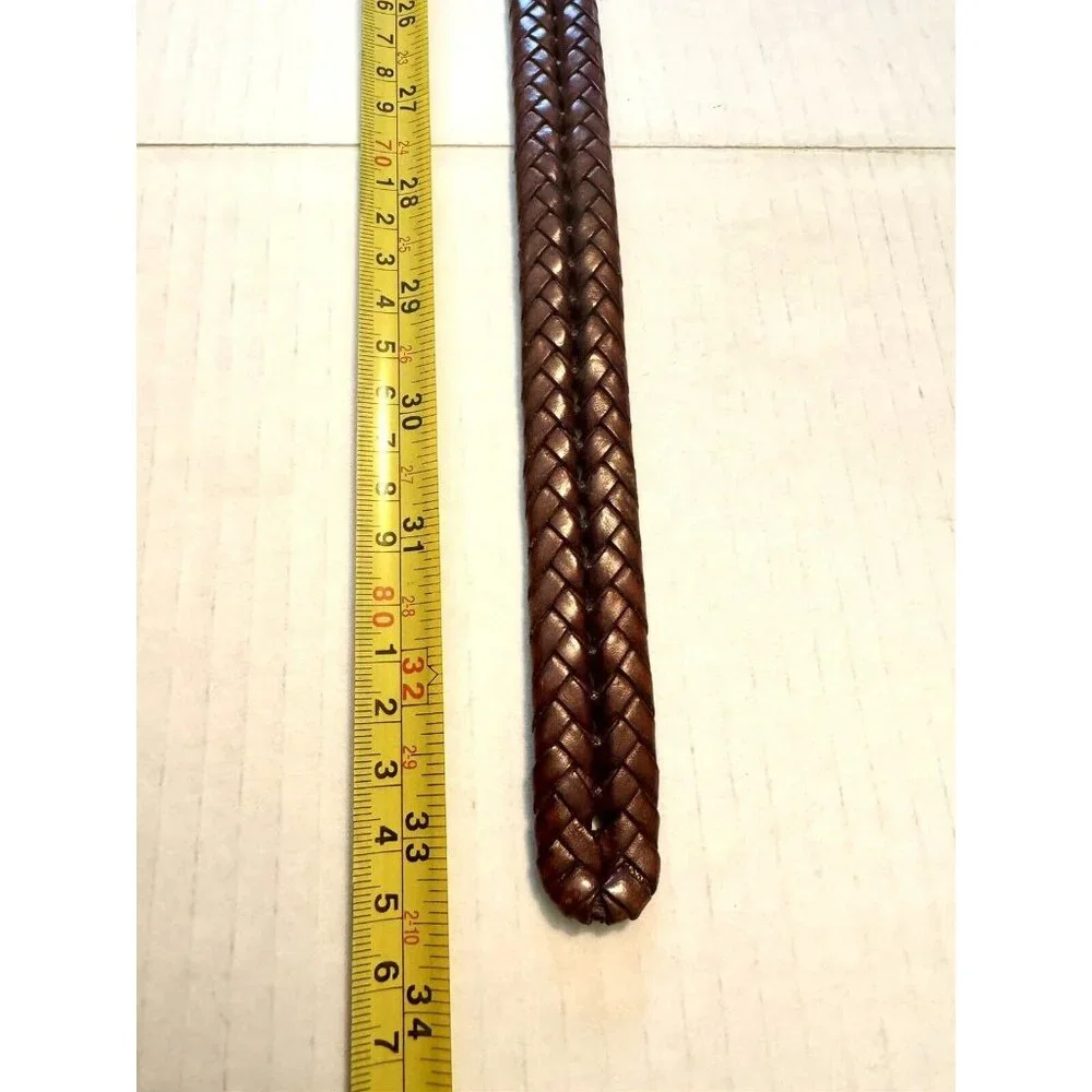 Brighton Brown Woven Leather with Silver Conchos Women’s Belt 28 / S Western